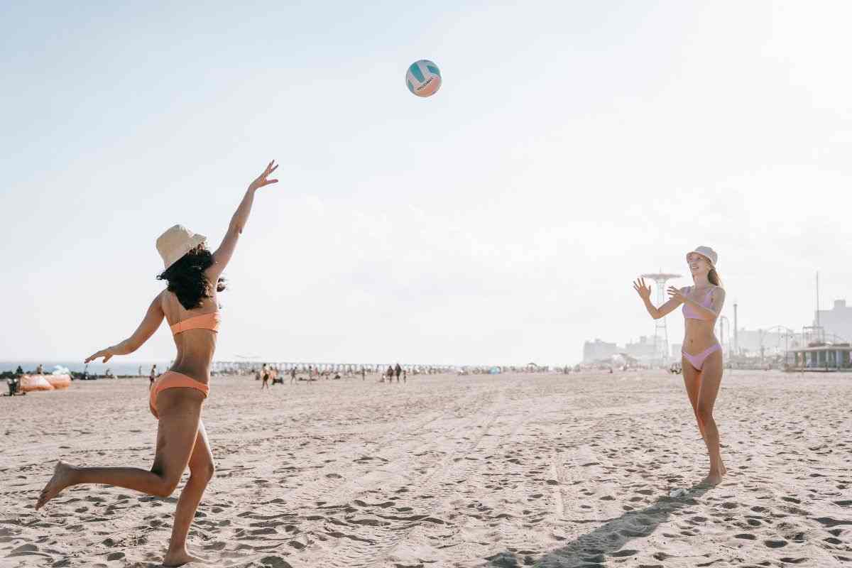 deporte, compañía, playa, verano