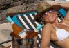 Jennifer Lopez promocionando su bebida