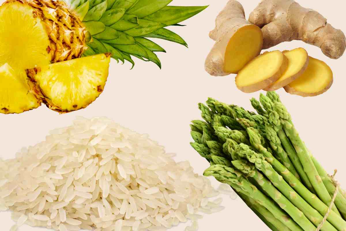 riso asparagi zenzero ananas