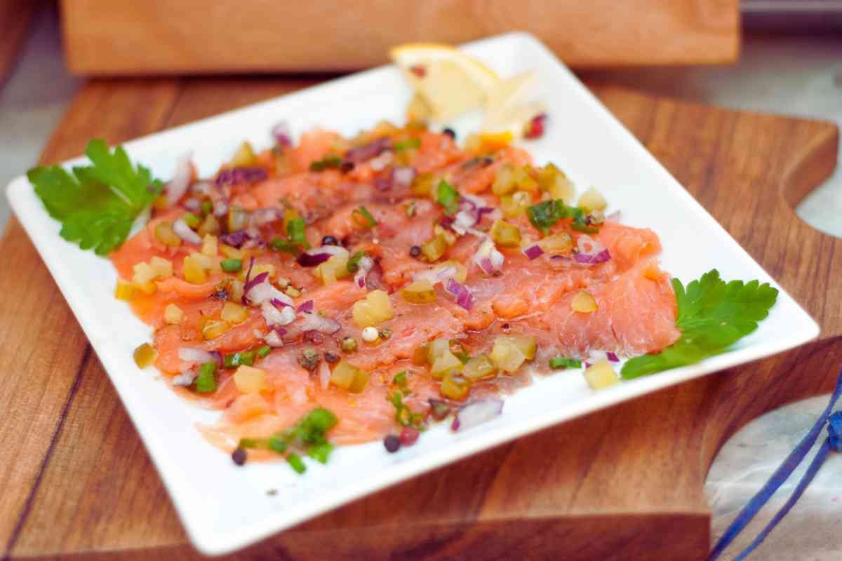 carpaccio salmon plato