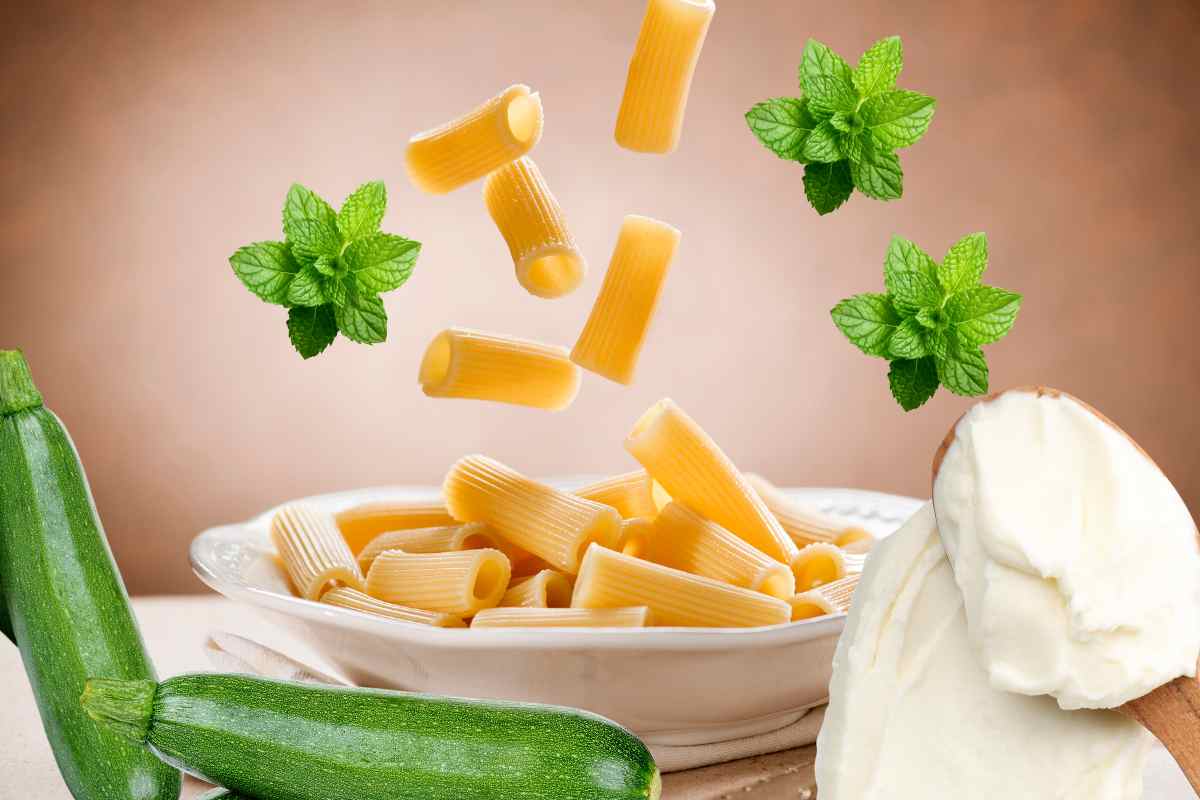 pasta, zucchine, ricotta e menta