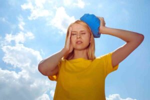 ragazza che soffre il caldo
