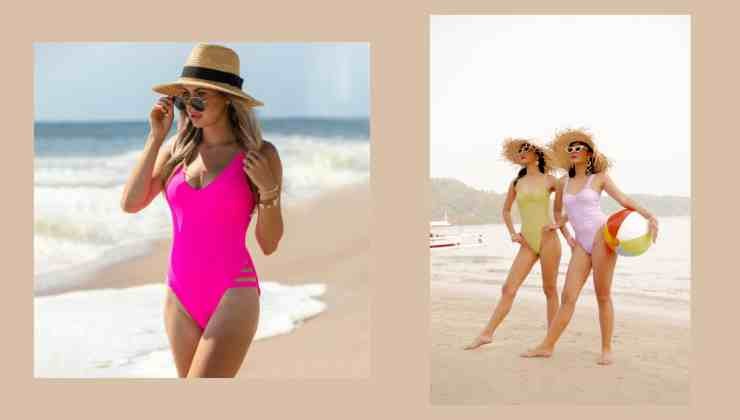 donne con costume intero in spiaggia