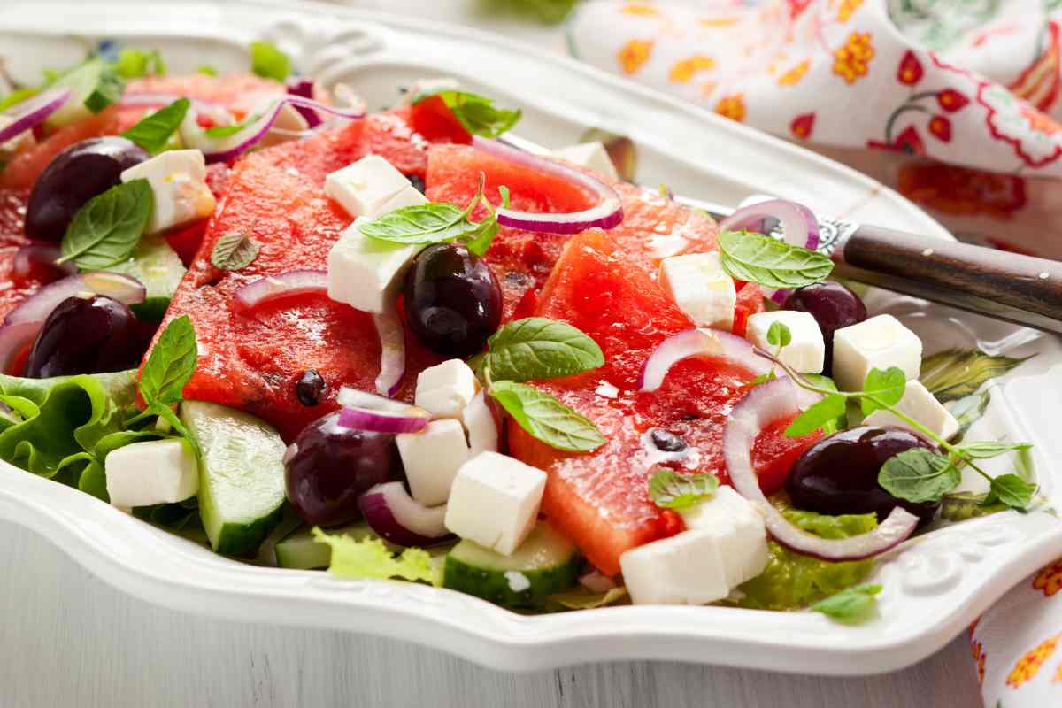 insalata di anguria feta e menta
