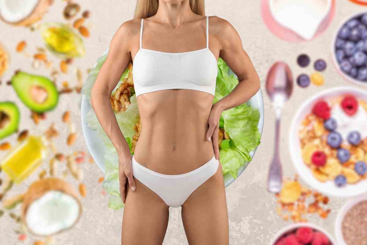 Vientre plano y alimentación.