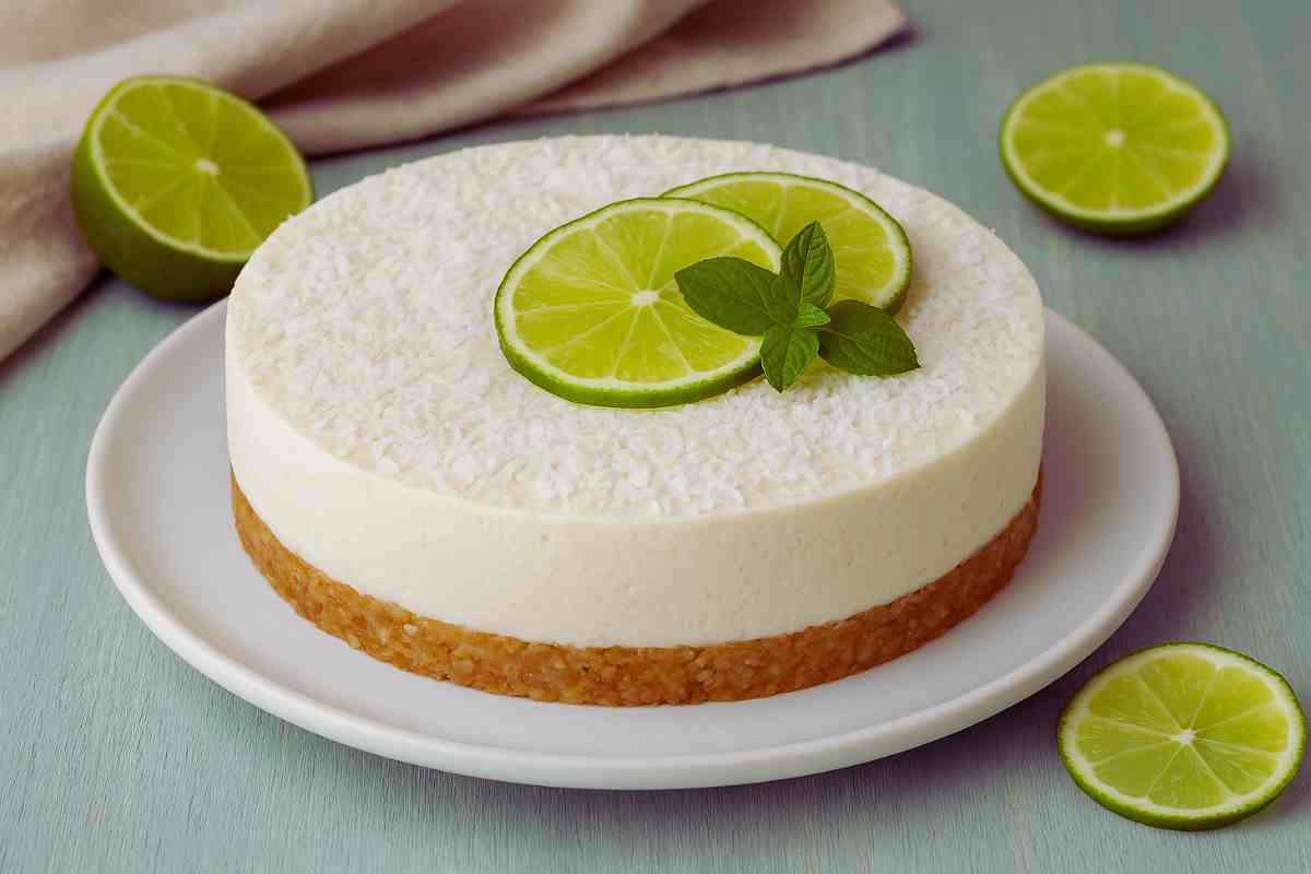 tarta fría de coco y lima