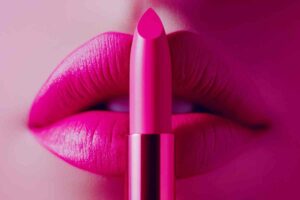 labial rosa y lapiz