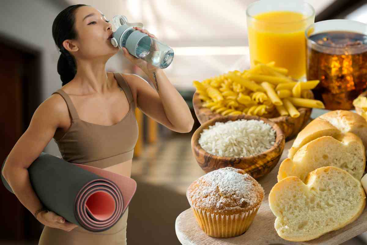 bere acqua e carboidrati