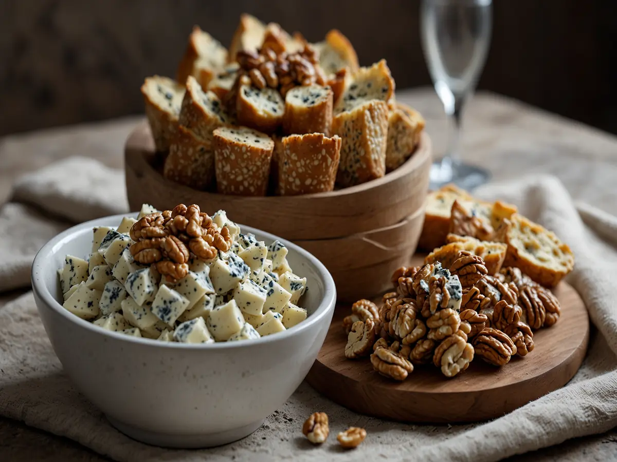Cestas de Gorgonzola, Apio y Nueces: Un Toque Creativo y Delicioso para tu Buffet